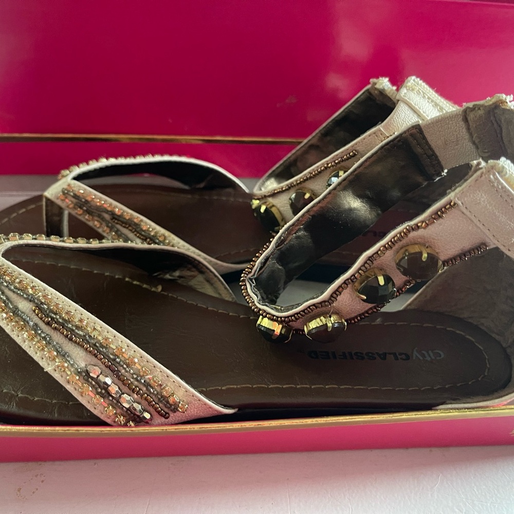 Candie's Metallic Sandals - Pink and Black